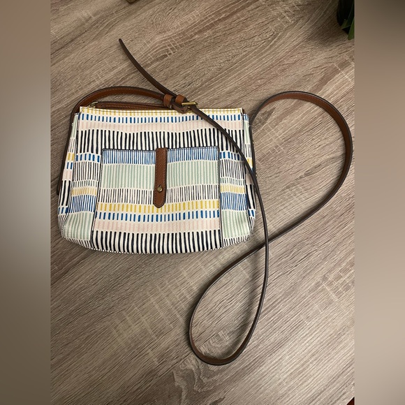 Fossil white striped crossbody bags - Picture 3 of 5